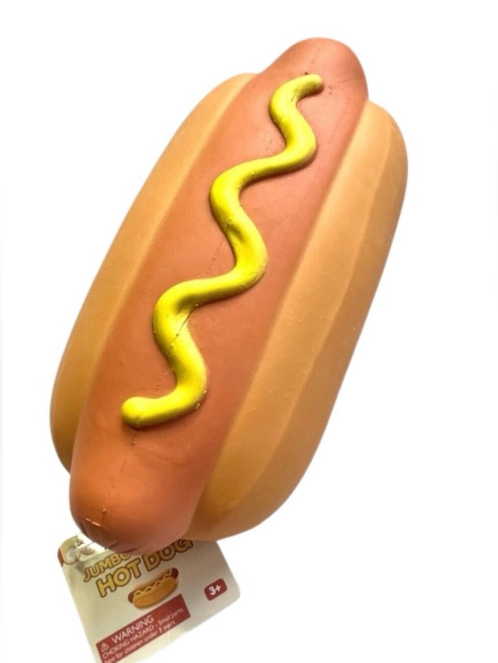 🌭”VIRAL RARE NEW* SqueezeSquish Orange Hot Dog Novelty Toy - Hot Dog Squeeze HTF